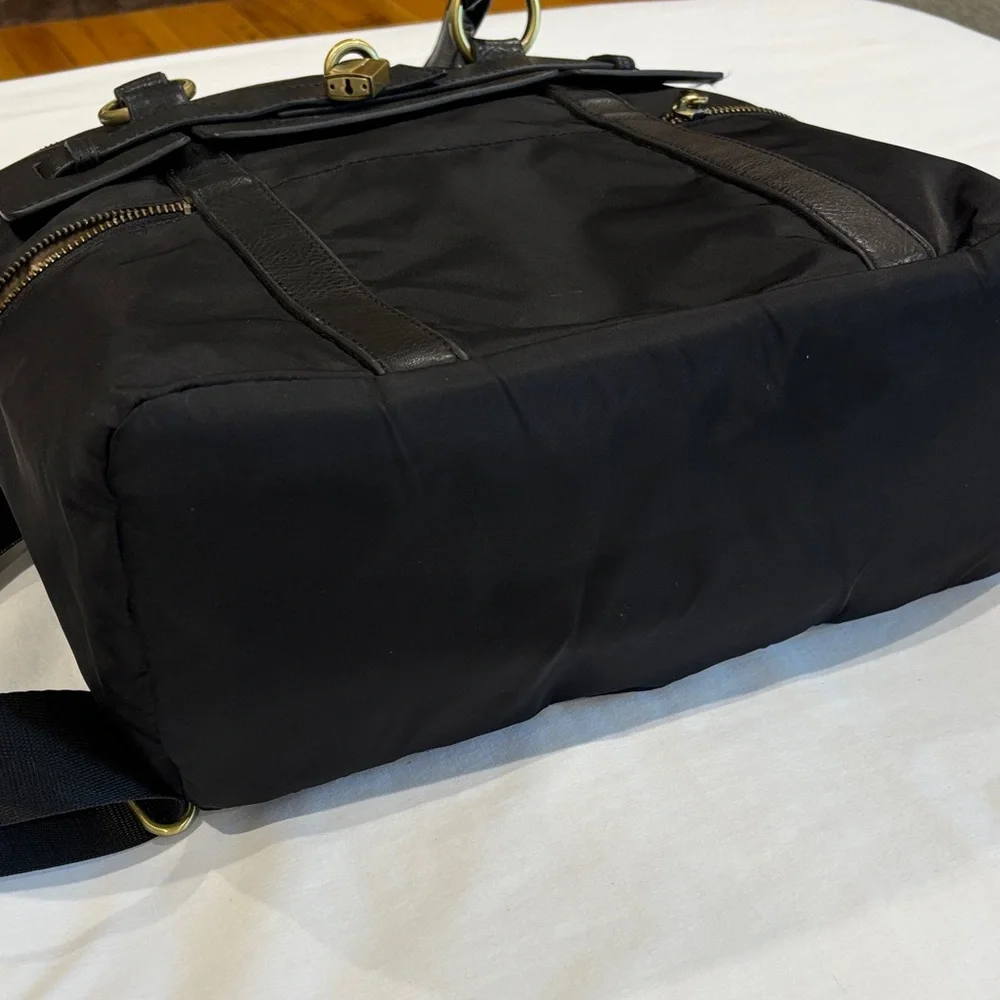 Newlie Louise Diaper Bag, leather handles and backpack straps, gold hardware